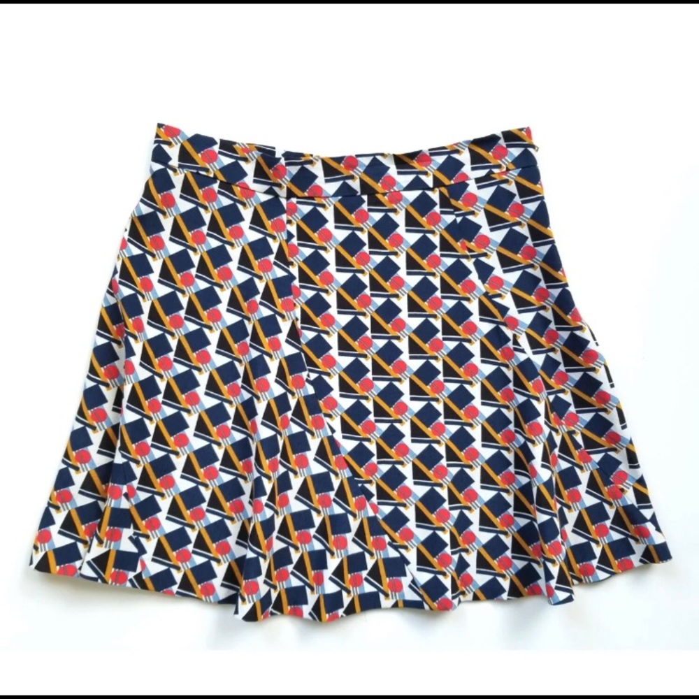 Zara Seamed Printed Mini Skirt